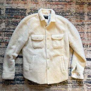 Express Cream Sherpa Shirt Jacket